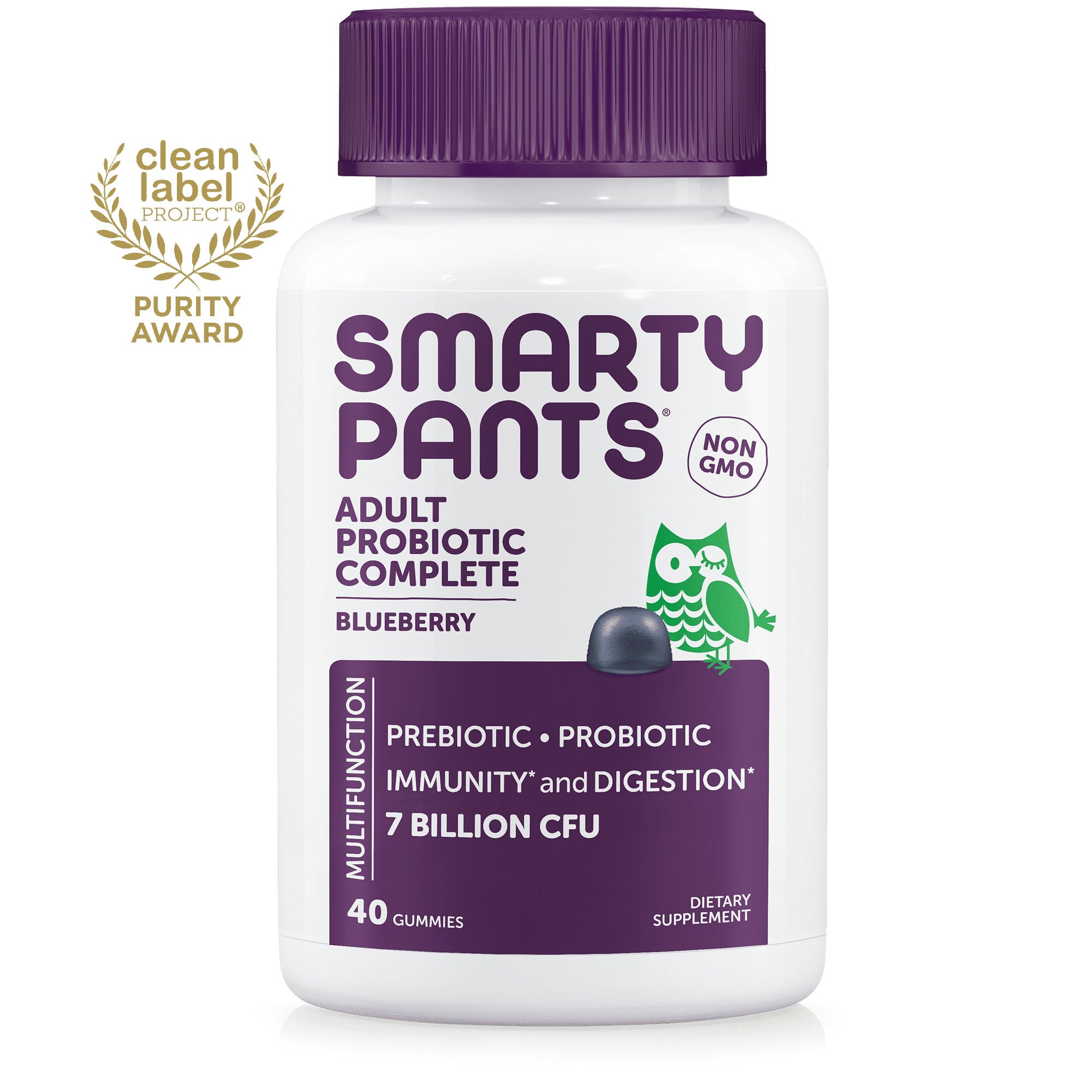 SmartyPants Adult Probiotic Complete Gummies; Blueberry Flavored; 40 Count