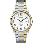 Timex Men's Easy Reader Date Two-Tone/White 38mm Casual Watch, Tapered Expansion Band - SJB-DIAMOND ELITES