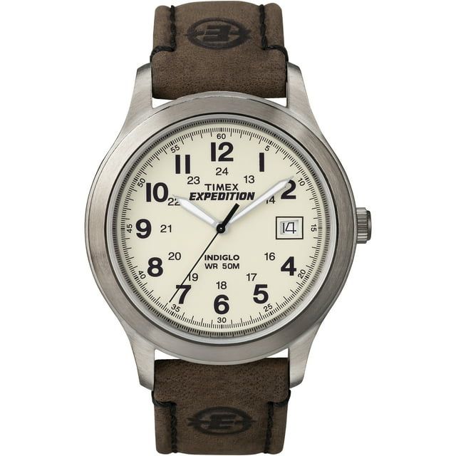 Timex Mens Expedition Metal Field Watch, Brown Leather Strap - SJB-DIAMOND ELITES