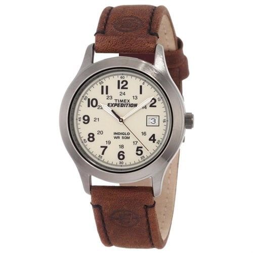 Timex Mens Expedition Metal Field Watch, Brown Leather Strap - SJB-DIAMOND ELITES