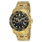 Invicta Pro Diver Chronograph Black Dial Gold-tone Men's Watch 0072 - SJB-DIAMOND ELITES