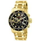 Invicta Pro Diver Chronograph Black Dial Gold-tone Men's Watch 0072 - SJB-DIAMOND ELITES