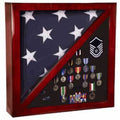 Cherry Flag and Medal Display Case Premium Wood. The Military Gift Store