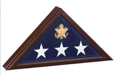 Flag Connections Open Front Flag Display case, For Casket Flag, Cherry Wood The Military Gift Store
