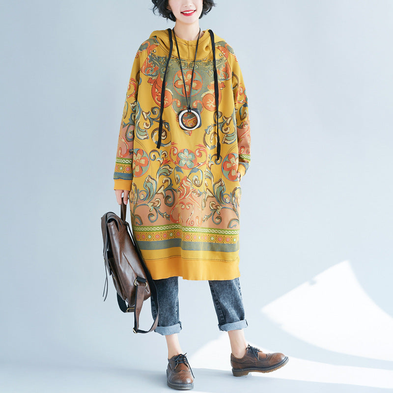 Women's printed long hoodie Pi-Mart