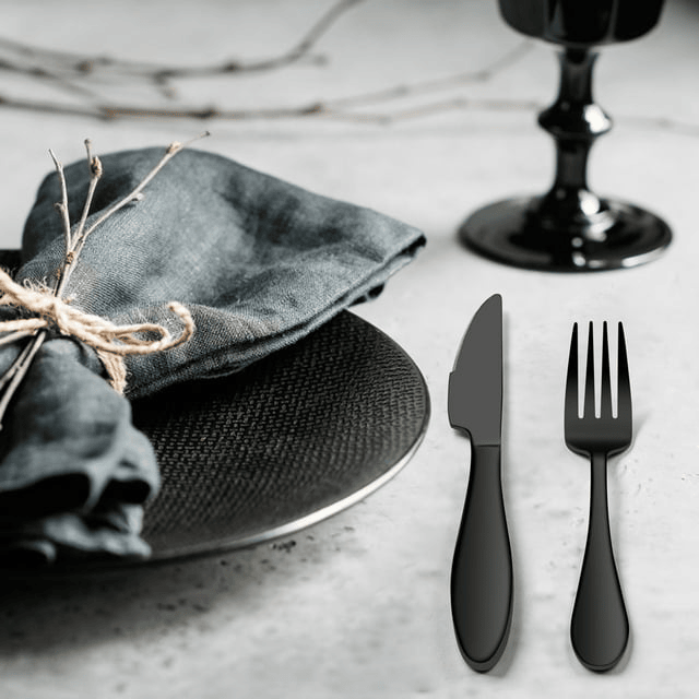 Walchoice 20 Piece Black Silverware Set, Stainless Steel Flatware for 4, Elegant Cutlery Set Includes Knives Forks Spoons, Mirror Polished & Dishwasher Safe EasyOptionXY LLC