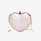 Transparent small bag heart shaped, women's summer acrylic chain shoulder bag, mini transparent crossbody bag - SJB-DIAMOND ELITES