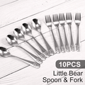 Tcwhniev Kids Silverware Set, 10 Pieces Toddler Utensils, Stainless Steel Children's Safe Flatware Set, Baby Fork and Spoon Set, Kids Cutlery Set EasyOptionXY LLC