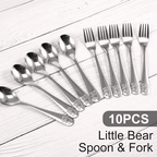 Tcwhniev Kids Silverware Set, 10 Pieces Toddler Utensils, Stainless Steel Children's Safe Flatware Set, Baby Fork and Spoon Set, Kids Cutlery Set EasyOptionXY LLC