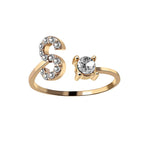 Adjustable 26 Initial Letter Ring Fashion Jewelry For Women Simple Elegant Jewelry Pi-Mart