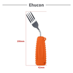 Ehucon Adaptive Utensils,Weighted Fork for Handicaps , Tremors Parkinsons Limited or Weak Grasp Elderly, Ergonomic Cutlery with Non-Slip Easy Grip Handles(Right Hand)