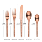 Ornative Flatware - Eve - Matte Copper, 18/0 Stainless Steel Flatware 20-Piece Set, Service for 4