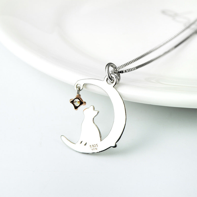 Moon Cat Pendant Necklace Pi-Mart