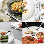 Cibeat 24-Piece Silverware Set with Steak Knives, Stainless Steel Flatware Set, Kitchen Cutlery Set for 4, Include Steak Knife/Fork/Spoon, Dishwasher Safe EasyOptionXY LLC