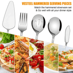 Vesteel 45-Piece Silverware Set with Serving Utensils, Stainless Steel Hammered Flatware Cutlery Set for 8 Include Forks Knives Spoons, Heavy Duty & Mirror Polished EasyOptionXY LLC