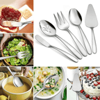 Vesteel 45 Piece Modern Silverware Set with Serving Utensils, Stainless Steel Flatware Cutlery Set for 8, Eating Utensils Tableware Include Forks Knives Spoons, Heavy Duty & Mirror Finished EasyOptionXY LLC