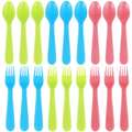 Tcwhniev Kids Silverware, 18Pieces Toddler Utensils,Reusable Kids Forks and Spoons Set, Kids Utensils Set for LunchBox, 6x Safe Forks,6 x Children Spoons EasyOptionXY LLC