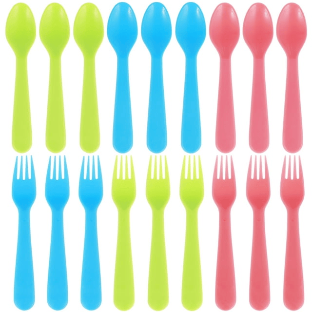 Tcwhniev Kids Silverware, 18Pieces Toddler Utensils,Reusable Kids Forks and Spoons Set, Kids Utensils Set for LunchBox, 6x Safe Forks,6 x Children Spoons EasyOptionXY LLC