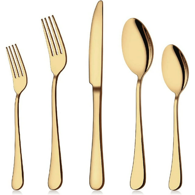 Lvelia 15 Pieces Silverware Set with Serving Set, Stainless Steel Modern Flatware, Service for 3 EasyOptionXY LLC