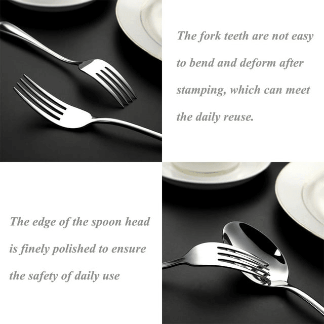 Lvelia 15 Pieces Silverware Set with Serving Set, Stainless Steel Modern Flatware, Service for 3 EasyOptionXY LLC