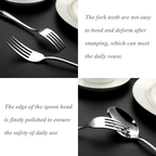 Lvelia 15 Pieces Silverware Set with Serving Set, Stainless Steel Modern Flatware, Service for 3 EasyOptionXY LLC