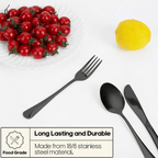 Travel Utensils with Case, Quatish Portable Silverware Set for Work, Lunch Reusable Travel Cutlery Set, 304 Stainless Steel Fork and Spoon Set for Camping(Black) EasyOptionXY LLC
