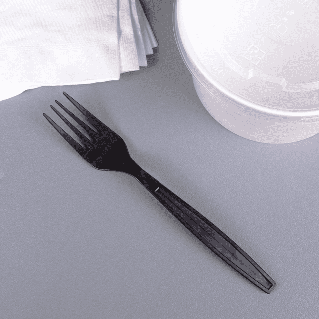 Karat PP Plastic Heavy Weight Forks - Black - Wrapped - 1,000 ct EasyOptionXY LLC