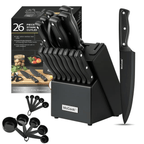 McCook MC701 Dishwasher Safe Black Knife Sets, 26 Pcs EasyOptionXY LLC