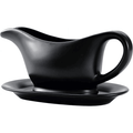 Bruntmor Ceramic Gravy Boat & Tray For Salad Dressings, Milk, Broth 11 Oz Black EasyOptionXY LLC