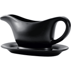 Bruntmor Ceramic Gravy Boat & Tray For Salad Dressings, Milk, Broth 11 Oz Black EasyOptionXY LLC