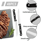 49-Piece Silver Flatware Set with Steak Knives and Dinner Forks - Perfect for kitchens, Picnics, Weddings, and Parties,Dishwasher safe EasyOptionXY LLC
