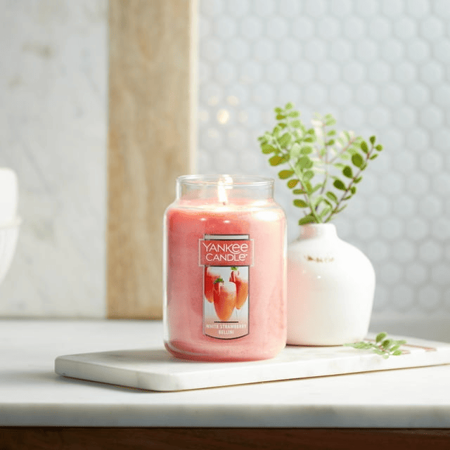 Yankee Candle White Strawberry Bellini - 22 oz Original Large Jar Scented Candle EasyOptionXY LLC