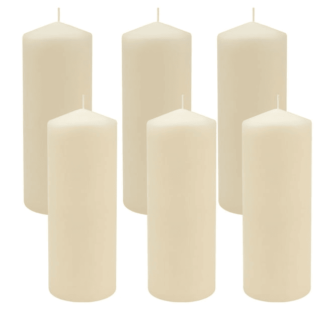 Stonebriar 3" x 8" Unscented 1-Wick Ivory Pillar Candles, 6 Pack EasyOptionXY LLC