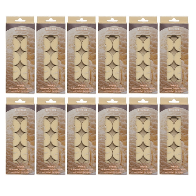 Hosley 120 Pk. Pressed Vanilla Scented Tealight Candles