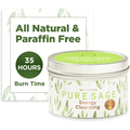 Magnificent 101 Long Lasting Pure White Sage Candle - 6 Oz - 35 Hour Burn Time | Organic, All Natural, Paraffin Free Candle to Cleanse Your Home & Calm, Soothe, Relax and Restore The Body & Mind EasyOptionXY LLC
