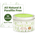 Magnificent 101 Long Lasting Pure White Sage Candle - 6 Oz - 35 Hour Burn Time | Organic, All Natural, Paraffin Free Candle to Cleanse Your Home & Calm, Soothe, Relax and Restore The Body & Mind EasyOptionXY LLC
