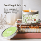 Magnificent 101 Long Lasting Pure White Sage Candle - 6 Oz - 35 Hour Burn Time | Organic, All Natural, Paraffin Free Candle to Cleanse Your Home & Calm, Soothe, Relax and Restore The Body & Mind EasyOptionXY LLC