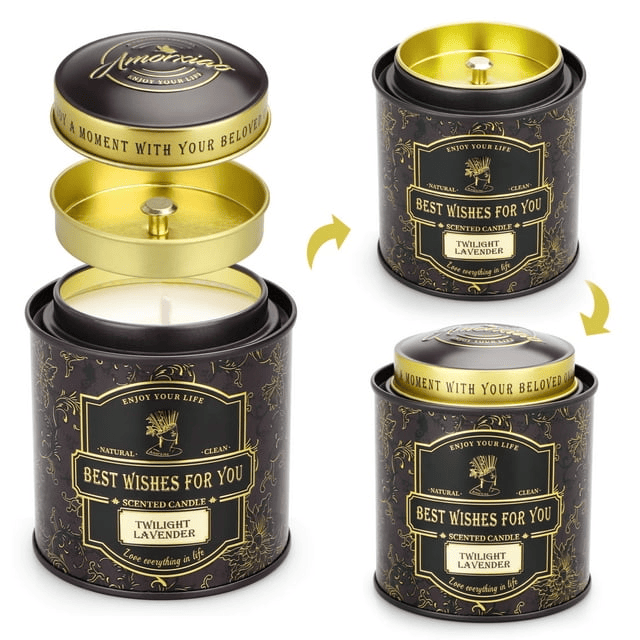 Scented Candle Gifts for Women, Stress Relief Aromatherapy Candles Jar Candles Soy Candle Gifts for Yoga, Bath, Spa, 10 Oz - Lavender EasyOptionXY LLC