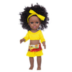 African 14 Inch Doll Simulation Baby Black Doll Pi-Mart