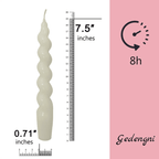 FCHSHAMD 7.5'' White Taper Candles - Unscented Dripless2 Pack