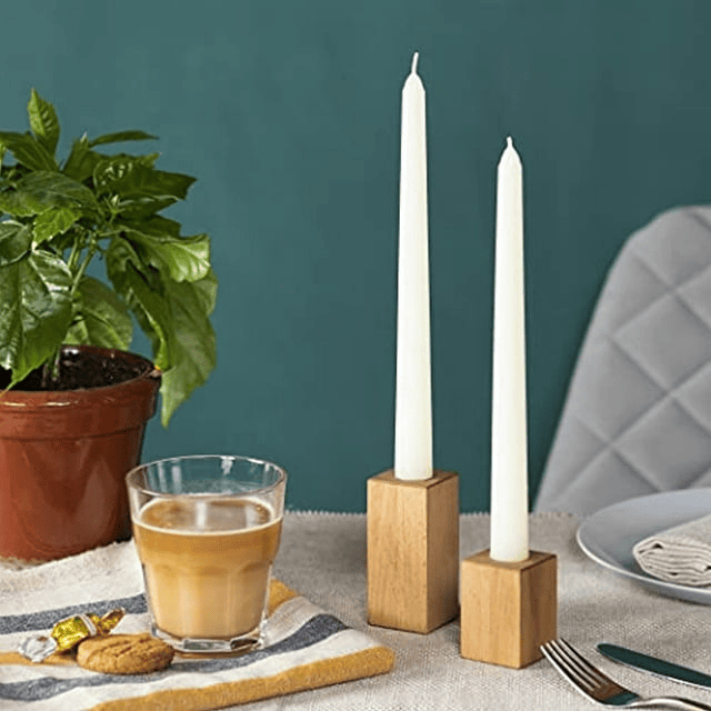 CANDWAX 10 inch Taper Candles Pack of 4 - Dripless Taper Candles and Unscented Candlesticks - Perfect as Dinner Candles and Household Candles - Ivory Candles