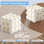 Bubble Candle - Cube Soy Wax Candles, Home Decor Candle, Scented Candle Set 2 Pieces, Home Use and Gifting