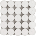 Hosley Set of 200, Unscented White Aluminum Cup Tea Light Candles