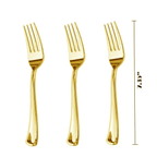 JL Prime 280 Piece Gold Plastic Forks Set, Re-Usable Recyclable Plastic Forks, Gold Plastic Forks, Great for Wedding, Anniversary, Rehearsal, Shower Events
