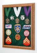 Military Awards Display Case - Solid Oak Law enforcement case The Military Gift Store