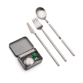Outlery | Stainless Steel Travel Cutlery Set (Raw Silver) with Case EasyOptionXY LLC