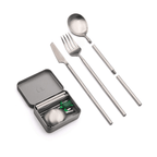 Outlery | Stainless Steel Travel Cutlery Set (Raw Silver) with Case EasyOptionXY LLC