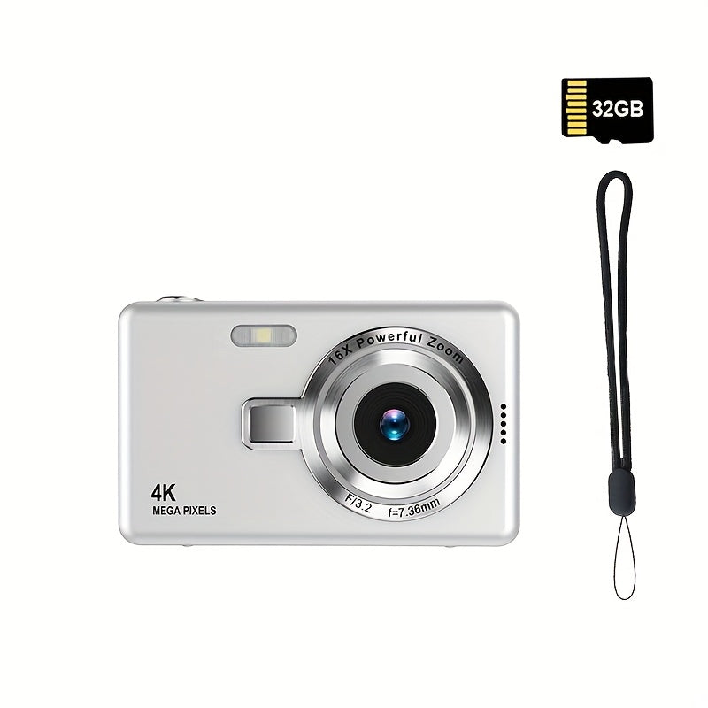 High-Definition Digital Camera with Automatic Focus And Simple Operation, Capable of Taking Photos And Recording Videos. A Surprise Gift for Beginners CCD Card Machine. Choose to Include a 32G Memory Card for Direct Storage A Lootquake LLC
