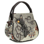 Burlap woven handbag Pi-Mart