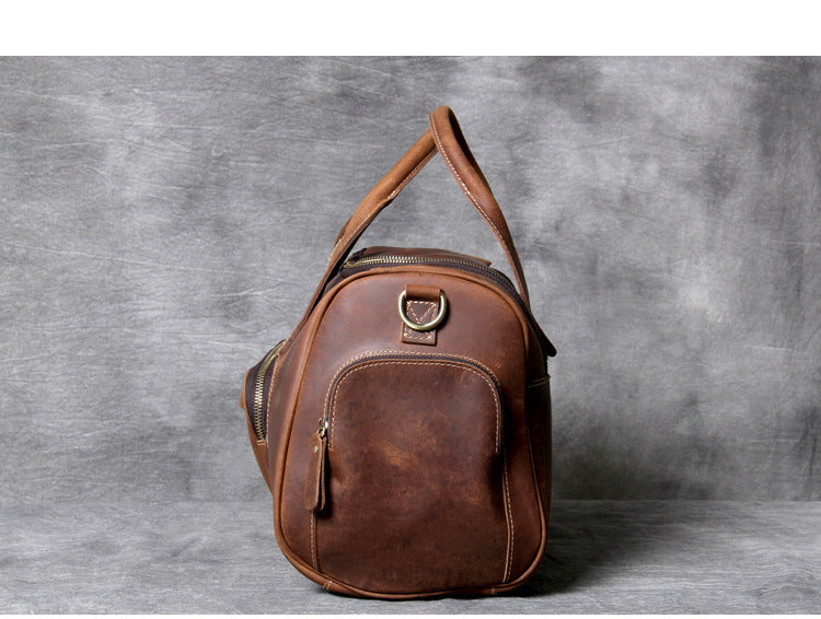 First layer leather big travel bag